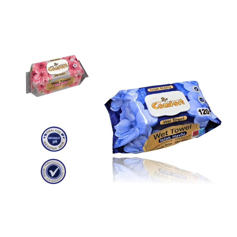 My Comfort nedves törlőkendő – 120 darab – kék virágos illat 8697975146141